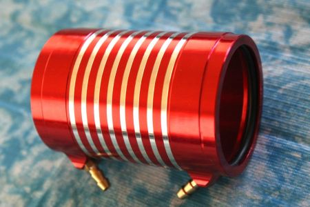 Kühlmantel für 40er Brushlessmotor, 70 mm lang, rot/silber //