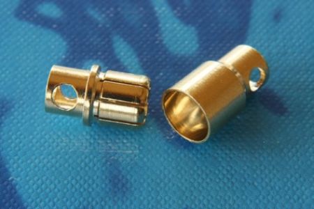 8 mm Goldkontaktstecker, 2 Paar