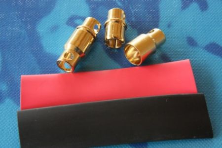 8 mm Goldkontaktstecker, 2 Paar