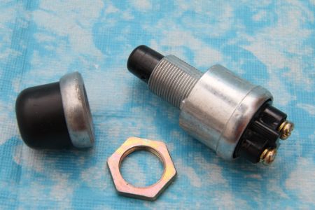 Startknopf für Motorstarter, Alu mit Gummikappe