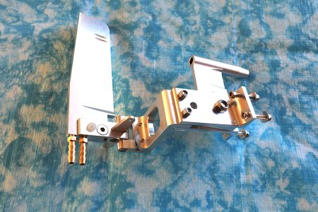 Ruderanlage, Ruder 120 mm doppel WaKü mit 4,75 mm Strut (seitlich)