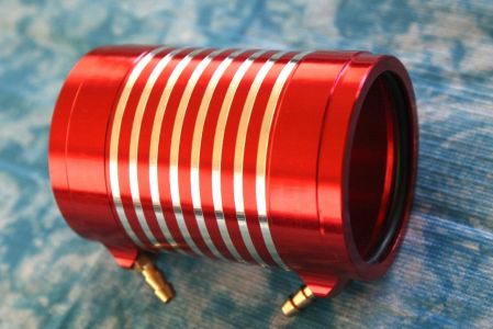 Kühlmantel für 40er Brushlessmotor, 70 mm lang, rot/silber //