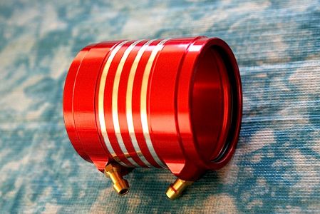 Kühlmantel für 36er Brushlessmotor, 45 mm lang, rot silber //