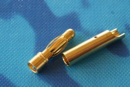 4 mm Goldkontaktstecker "Lamellenstecker", 2 Paar